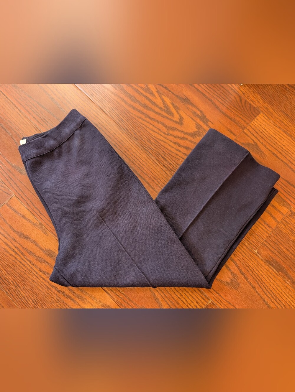 High Sport Women's Navy Knit Pants Cropped Large Classic Quiet Luxury Old Money